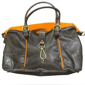 Alberta Di Canio Brown and Orange large bag in very very good condition
